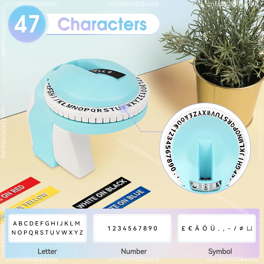 3D Embossing Label Printer B90 Manual Typewriter Handheld 3D Embossing Labeller Similar as Dymo 12965 Label Maker or 5PK Labe
