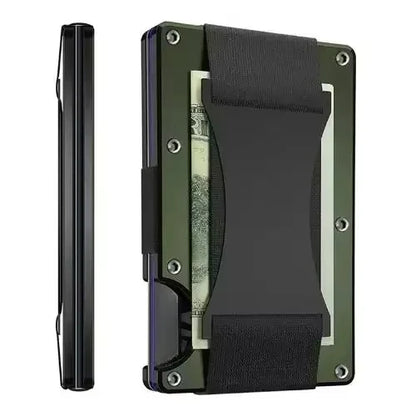 Forged Carbon Fiber Minimalist Slim Smart Wallets for Men Cashback Credit Card Holder Luxury Aluminium Wallet Rfid Money Clip