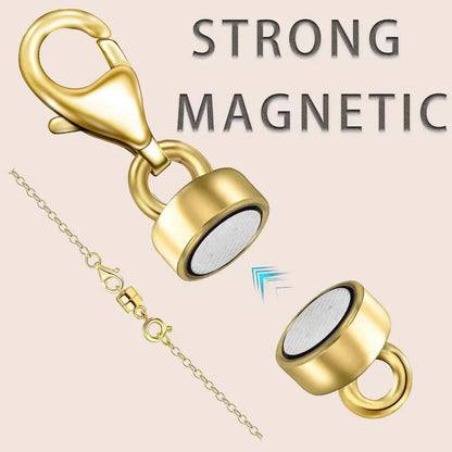 Magnetic Necklace Clasps and Closures with Lobster Clasp 14K Gold and Silver Plated Magnet Jewelry Clasps Converters
