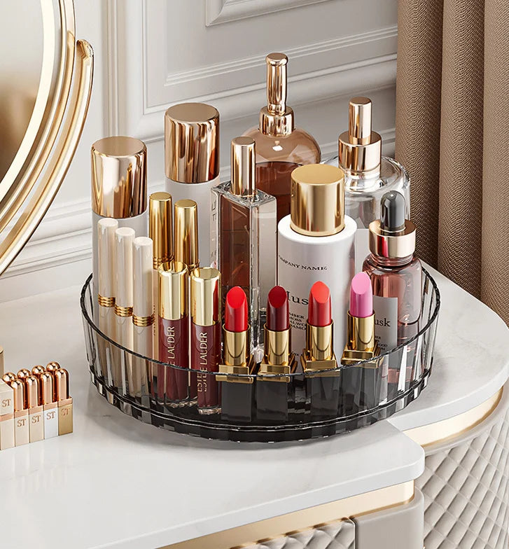 Rotating Countertop Storage Shelf Multi-scene Organizer Stand Kitchen Spice Bottle Holder Bathroom Cosmetic Storage Rack - gr