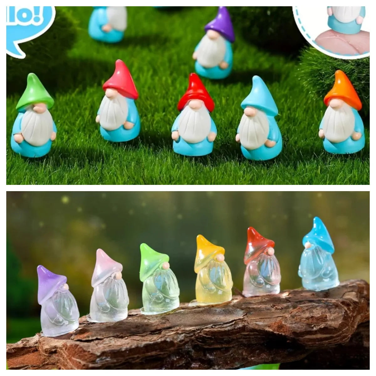 10/20/50/100pcs Mini Resin Gnomes Statues Ornaments Random Color Cute Fairy Miniature Gnome Figurines For Miniature Garden