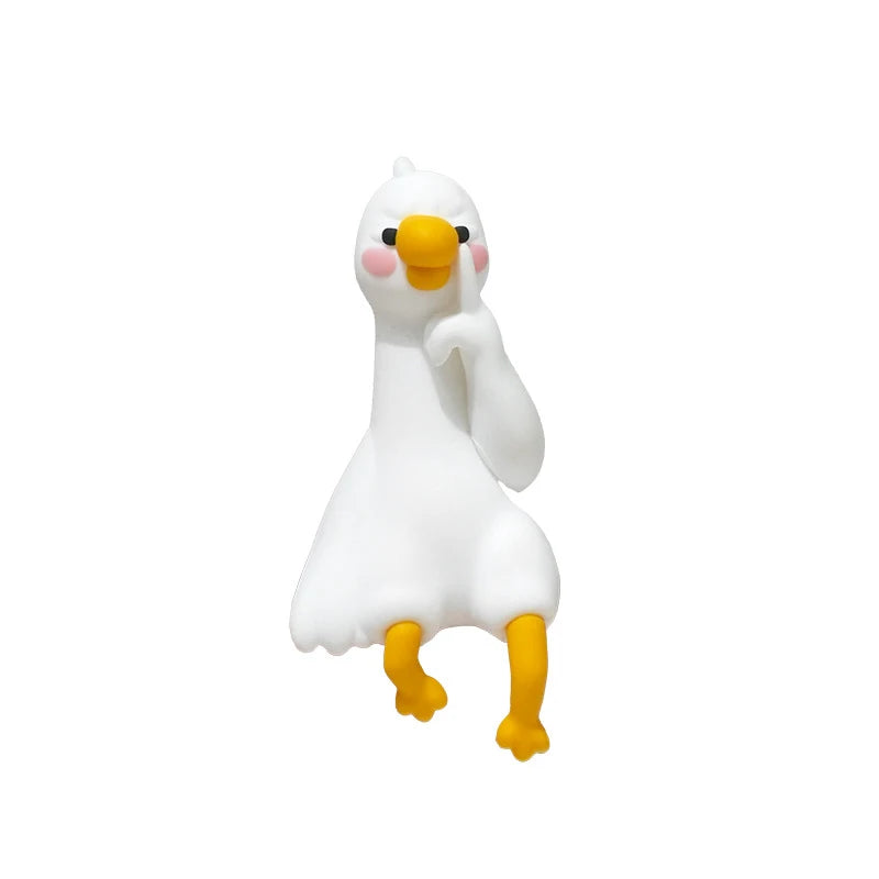 Resin Cartoon Animal Decor For Desk Car Dashboard TV Monitor Gift Idea Cute 3D Duck Figurine Mini Resin Duck Ornament Playful