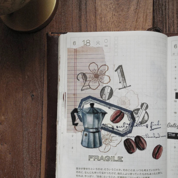 Vintage Grid Label Stickers Junk Journal Diary Planner Stickers Scrapbooking Decorative Background Sticker DIY Craft Photo Al