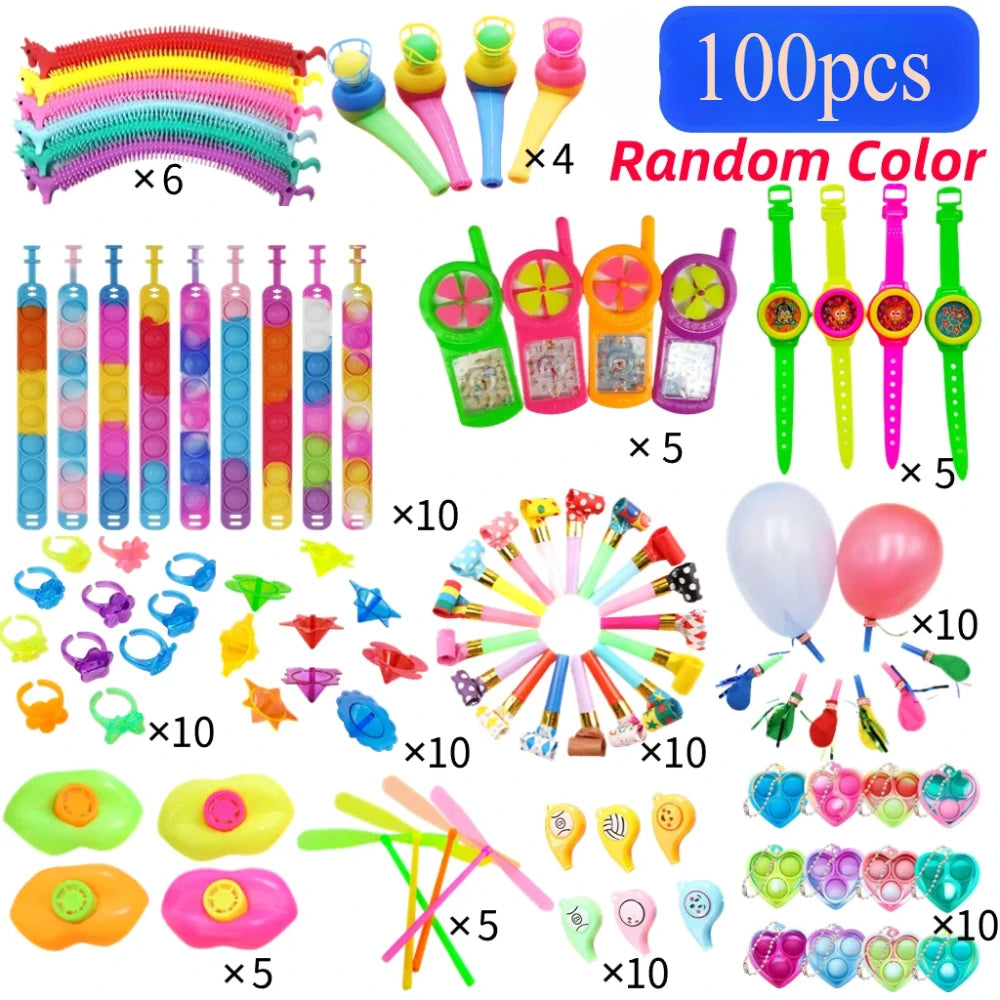 40-150 Pcs Kids Birthday Party Favors Pinata Guest Gift Assortment Giveaway Pinata Stuffed Bulk Kids Toys Gifts - 100pcs