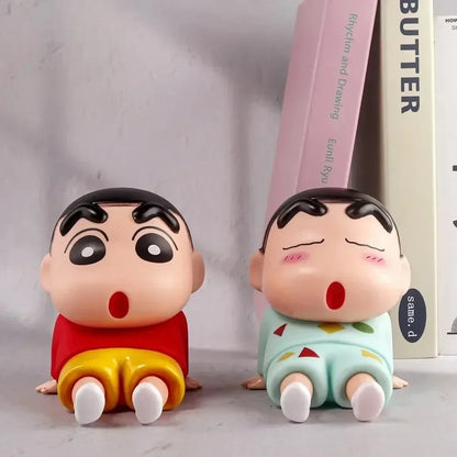 Cute New Crayon Figure Anime Phone Holder&& Cartoon Figure Desktop Ornaments Cute Doll Support&& for Watching TV Decorations&