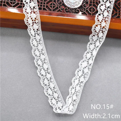 Best Selling 10yards 38kinds Color White Lace Ribbon Woven Band French African Lace Wedding Fabric DIY Clothing/gift Wrapping