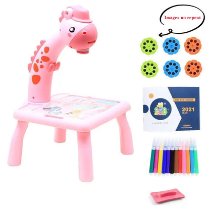 Mini Led Projector Art Drawing Table Light Toy for Children Kids Painting Board Small Desk Educational Learning Paint Tool Cr