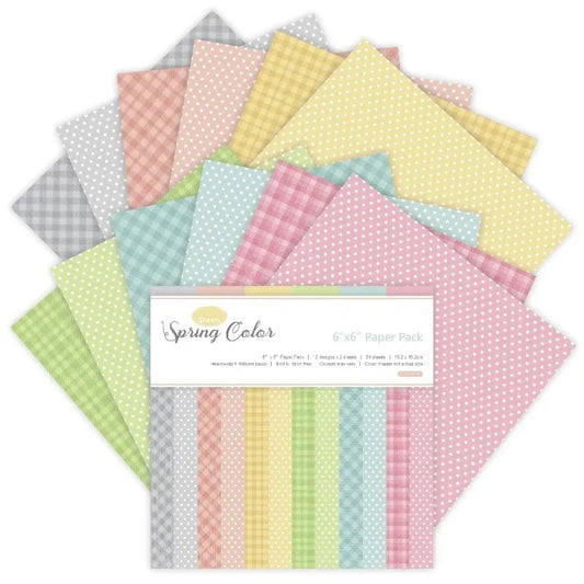 12 Sheets Spring Colors Craft Paper Pads Cutting Dies Art Background Origami Scrapbooking Card Making