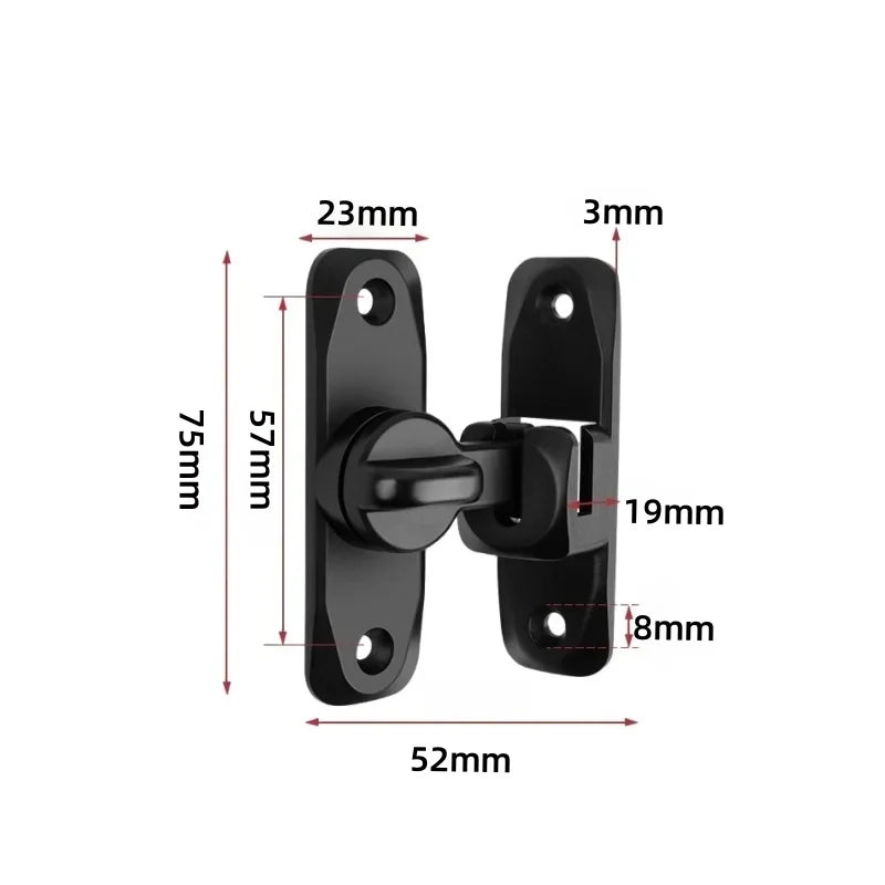 90/180 Degree Flip Door Lock Home Security Sliding Door Latch Small Gate Latches Hardware Anti-theft Lock Zinc Alloy Door Bol