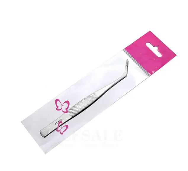 Stainless Steel Tweezers Grip Small Things For Makeup Eyebow Cut First Aid Kits Supplies Hand Craft Phone Repairing - Elbow T
