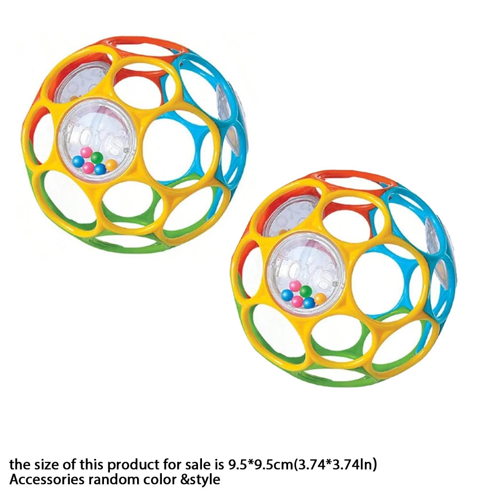 Soft Baby Grasping Ball Rattles with Bell Ball Early Education Educational Sensory Toy Random Color） - 2PCS-G