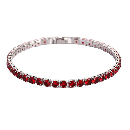 Luxury Hiphop Iced Out 4mm Cubic Zirconia Crystal Tennis Bracelets For Women Men Gold Color Silver Color Bracelet Chain Jewel