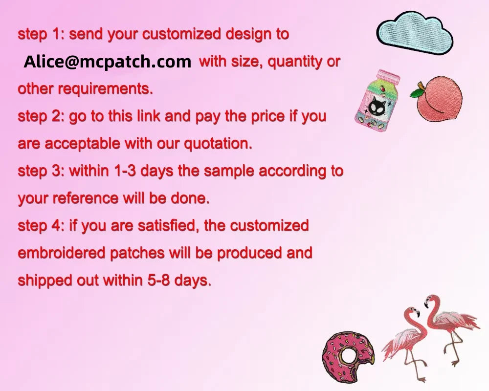 Custom Embroidery Patches Personalized Design Logo Iron on Merrow Border PVC Chenille Badges Woven Emblems for Clothing Caps 