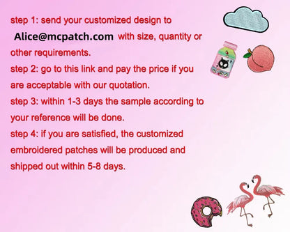 Custom Embroidery Patches Personalized Design Logo Iron on Merrow Border PVC Chenille Badges Woven Emblems for Clothing Caps 