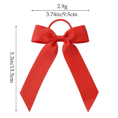 1PC Solid Color Ribbon Pigtail Hair Bows Elastic Hair Bands Holders Ties Hair Accessories for Baby Girls Infants Toddler