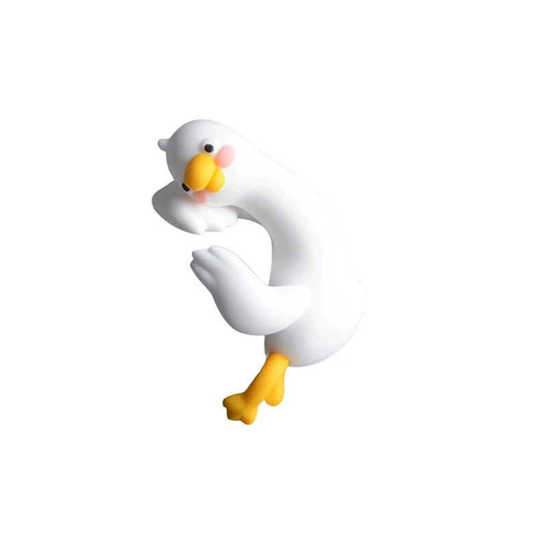 Resin Cartoon Animal Decor For Desk Car Dashboard TV Monitor Gift Idea Cute 3D Duck Figurine Mini Resin Duck Ornament Playful