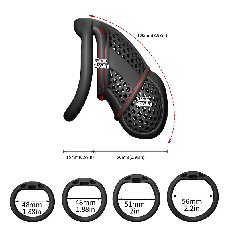 Male Chastity Cage Breathable Honeycomb Design With Removable Lock Cock Cage Comfortable Anti Pinch BDSM For Men Adult Sex To