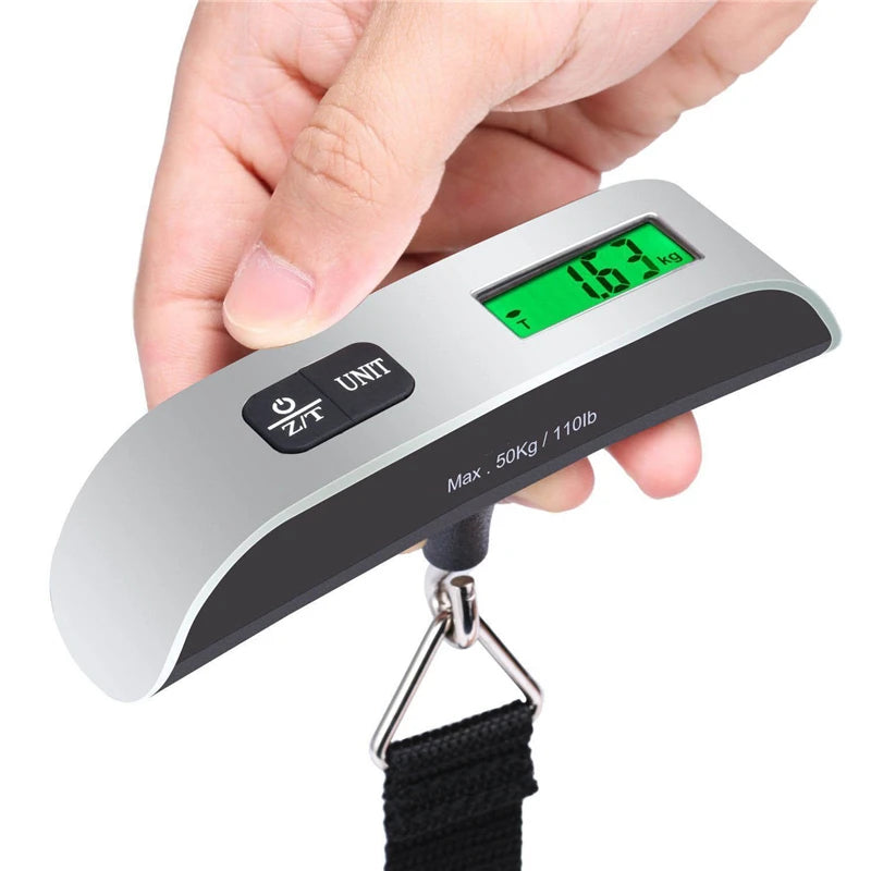 Portable Scale Digital LCD Display 110lb/50kg Electronic Luggage Hanging Suitcase Travel Weighs Baggage Bag Weight Balance To