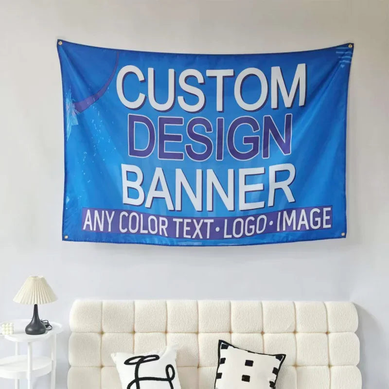 1p Custom Polyester Banner for Indoor & Outdoor Use - Banner with 4 Grommets, Many Sizes, Perfect for Home Decor