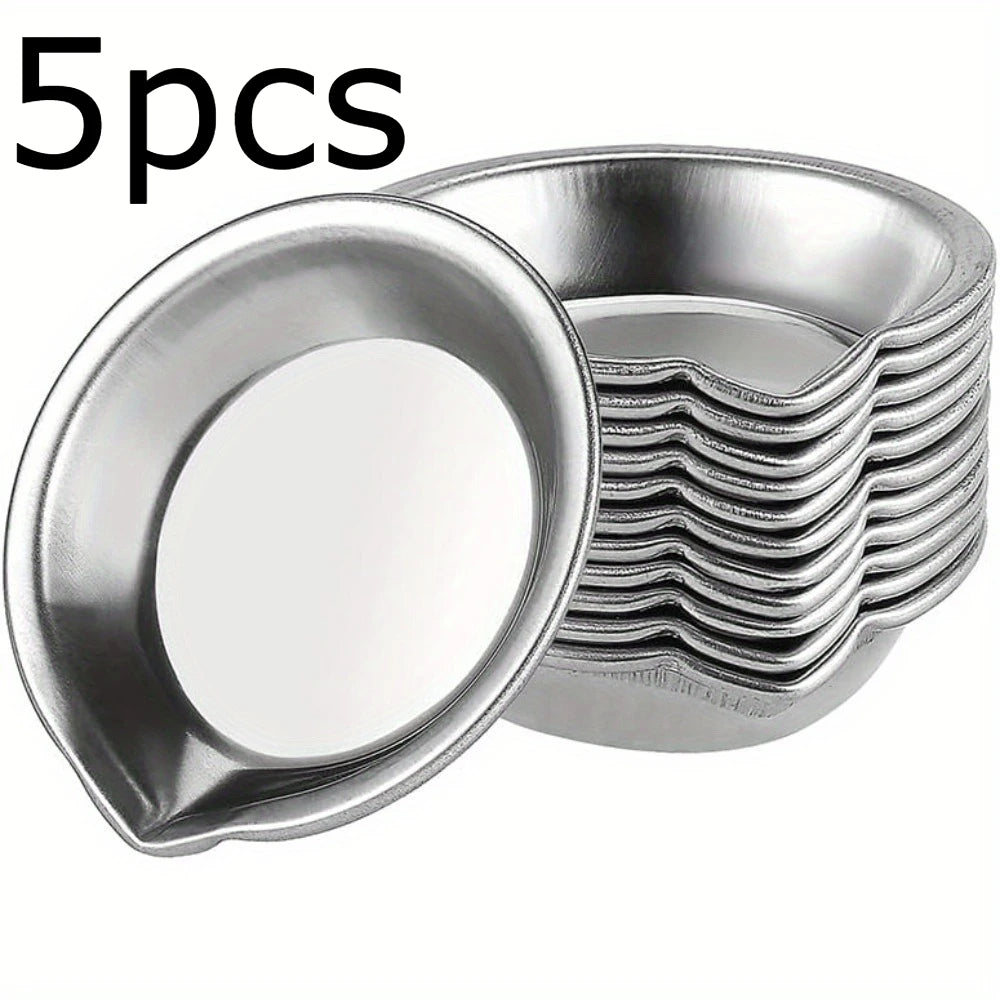 5/10/20pcs Durable Stainless Steel Paint Palette Set,Round Mixing Trays for Artists - Metal Art Supplies for Home and School 
