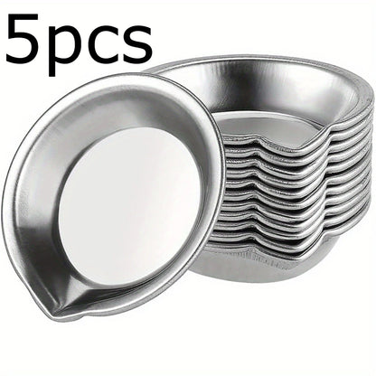 5/10/20pcs Durable Stainless Steel Paint Palette Set,Round Mixing Trays for Artists - Metal Art Supplies for Home and School 