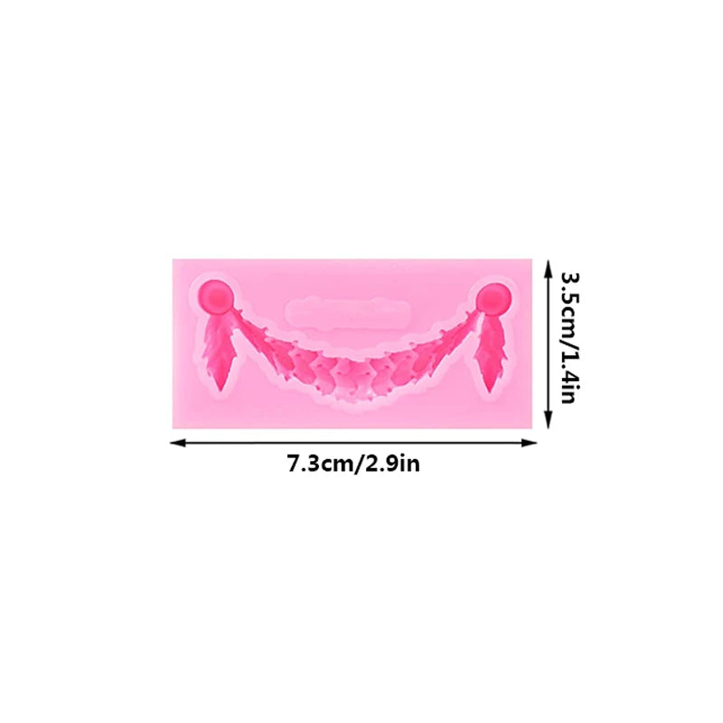 Baroque Style Curlicues Scroll Lace Fondant Silicone Mold Cake Border Decoration Cupcake Top Decoration Mold - 11