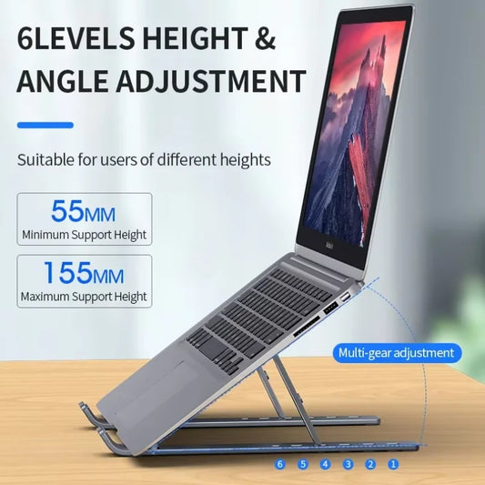 Foldable Laptop Stand Adjustable Portable Notebook Bracket Support Base Aluminum Alloy Holder For Macbook Laptop PC Accessori