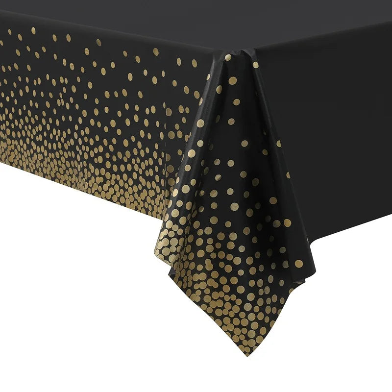 Elegant Dot Disposable Tablecloth, 137 x 274cm - Ideal for Birthday Parties Weddings Youngsters Showers and Special Occasions