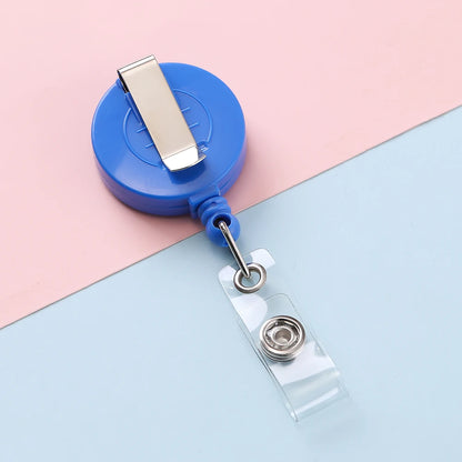 Retractable Steel Cord Pull Reel Keychains Spring Buckle Clasp Wire Rope Key Ring Recoil ID Card Holder Key Chain Multiple To