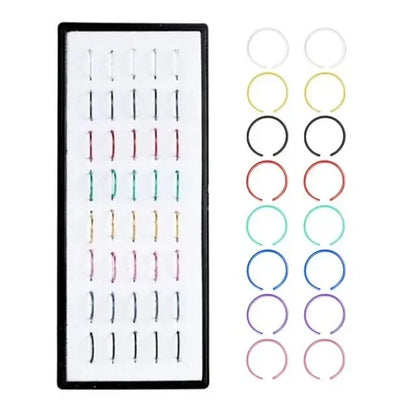 Fashion Crystal Stainless Steel Nose Stud Piercing for Women Hypoallergenic 1.8mm Nose Ring Straight/L/Screw Shaped Body Jewe