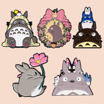Mix 5pcs/set Grey Genie Enamel Pin Lovely Brooches For Lapel Pins Badge on Backpack Clothing Accessories Fashion Jewelry Gift