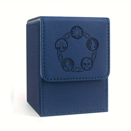 Card Deck Box, Copyrighted Design，Fits 100+ Single Sleeved Cards, Magnetic Closure PU Leather Card Box for TCG Cards