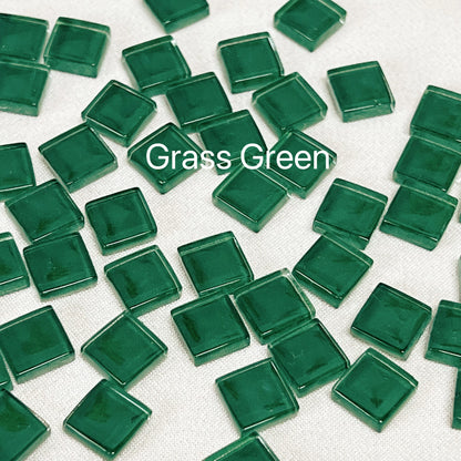 Mosaic Tiles for Crafts Blue Shine Assorted Color 50pcs Glass Glitter Mosaic Supplies Pieces Bulk Square Shape Home Decoratio
