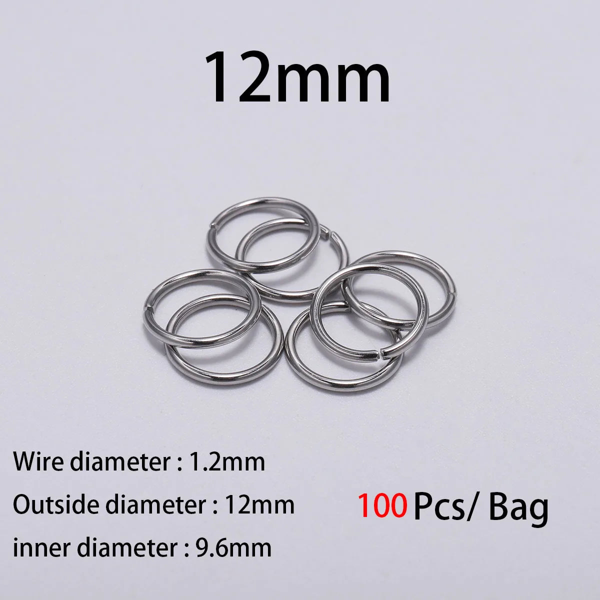 30-200Pcs 3-25mm Stainless Steel Split Ring Open Single Loops Jump Rings Connectors for DIY Jewelry Making Findings Accessori