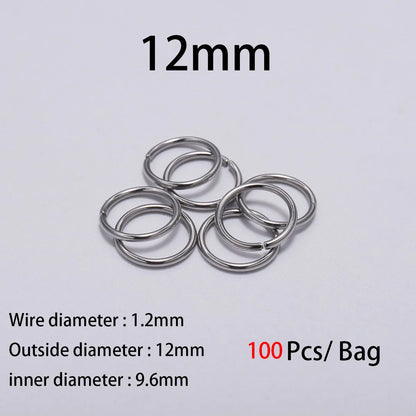 30-200Pcs 3-25mm Stainless Steel Split Ring Open Single Loops Jump Rings Connectors for DIY Jewelry Making Findings Accessori