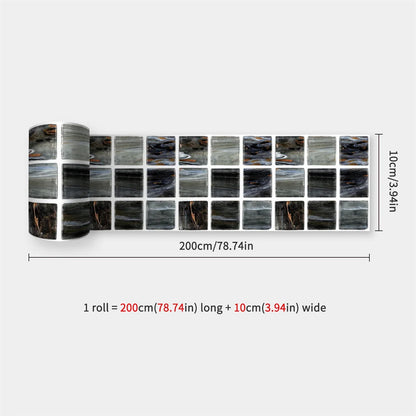 Mosaic Bathroom Waist Line Wall Stickers Waterproof Peel & Stick Art Backsplash Kitchen Office Skirting Line Decor Wallpaper 