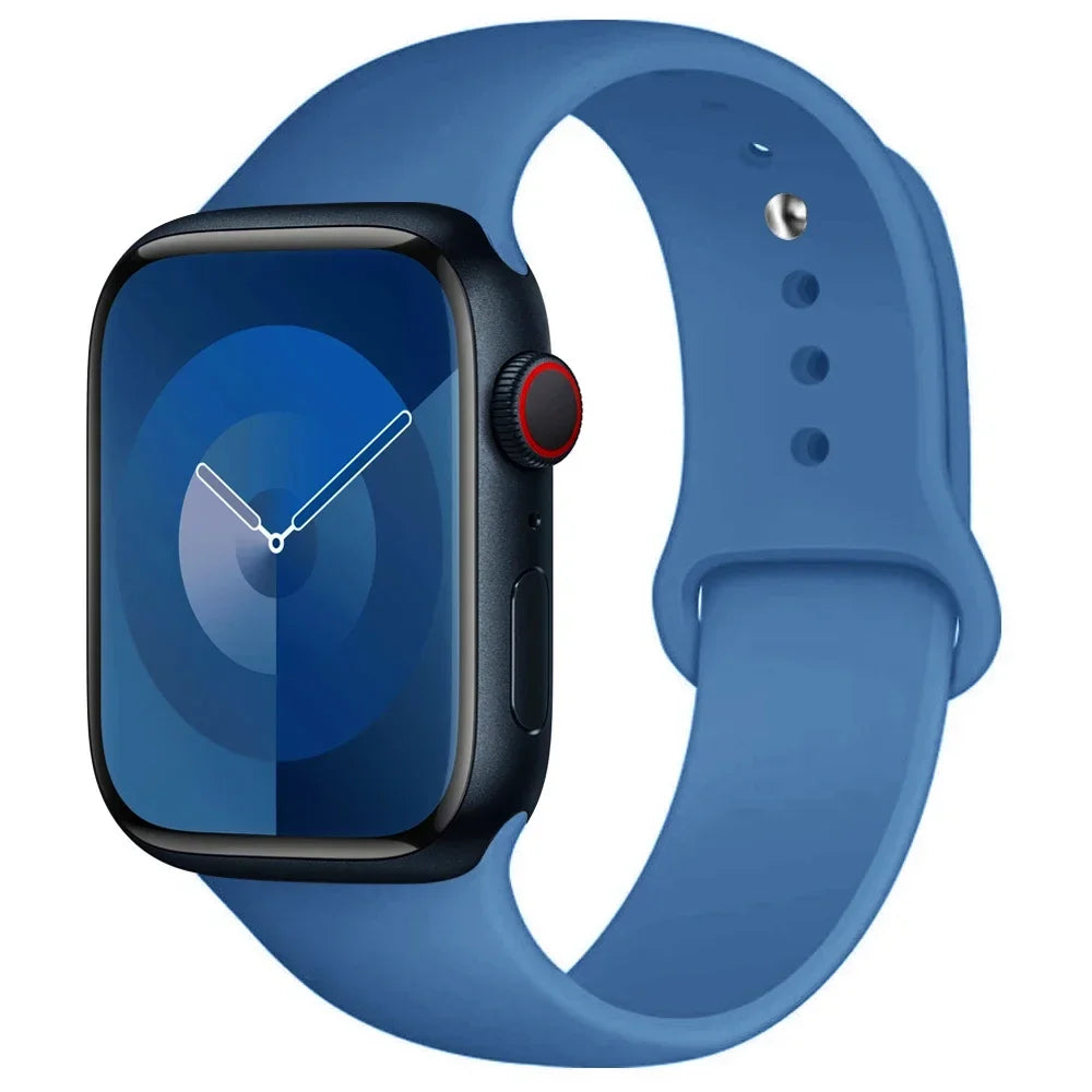 Silicone Band For Apple Watch strap 44mm 45mm 40mm 41mm 42-38mm 45 mm sport bracelet iwatch series 8 7 6 5 4 3 SE 9 Ultra 2 4