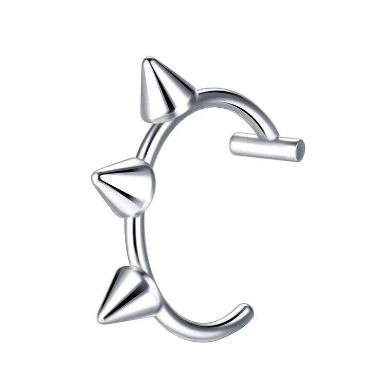 1Pc Stainless Steel Fake Nose Ring Hoop Septum Rings C Clip Lip Ring Earring Fake Nose Piercing Women Body Jewelry Non-Pierce