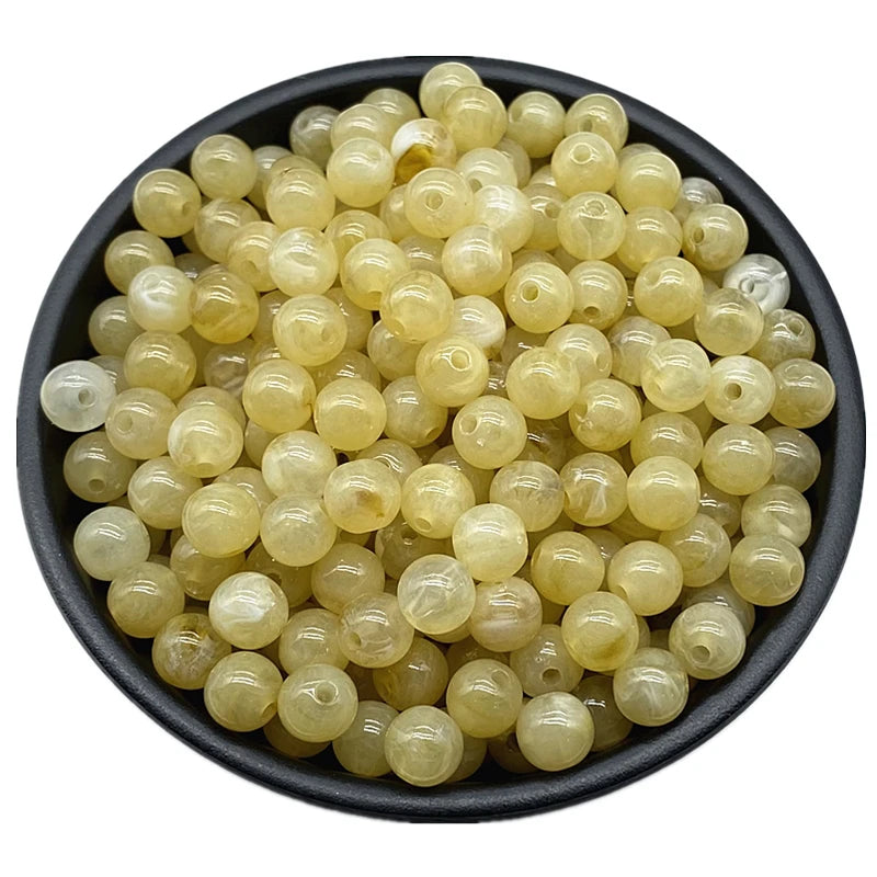 6 8 10mm Acrylic Round Beads for Jewelry Makeing Bracelet Necklace DIY Accessory