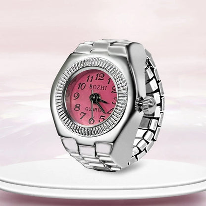 Ring Watch New Creative Alloy Shell Finger Circular Dial Couple Men And Women