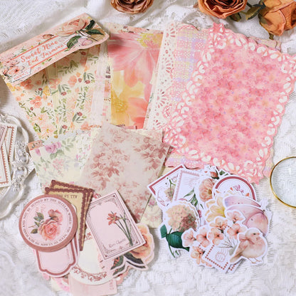 100 Pcs Vintage Scrapbooking Paper Collage Self-Adhesive Stickers DIY Crafts Decoration Journal Embellishments Paper Material