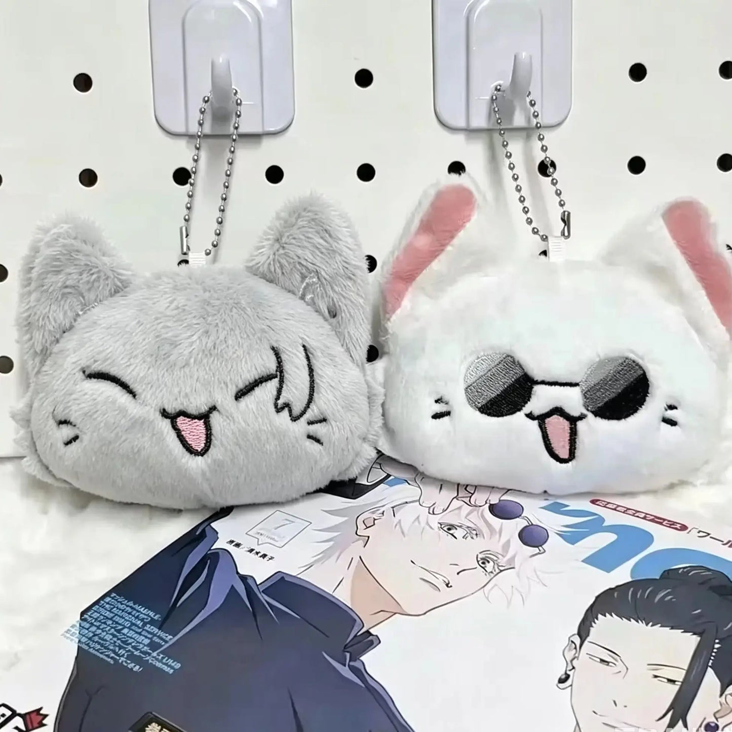 Anime Keychain Geto Suguru and Satoru Gojo Plush Cosplay Pendant Keyrings Accessories Key Chains Fans Gifts - New-ZSHZ-set