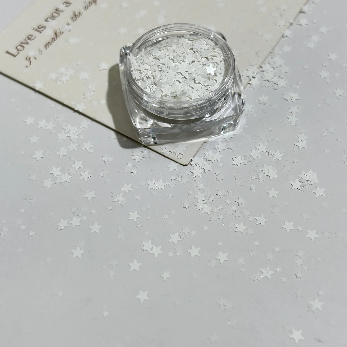 Mixed Star Nail Glitter Accessories Size Mixed Silver Pentagram Mini Color Ultra-thin Nail Patch Decoration - Star(mix white)