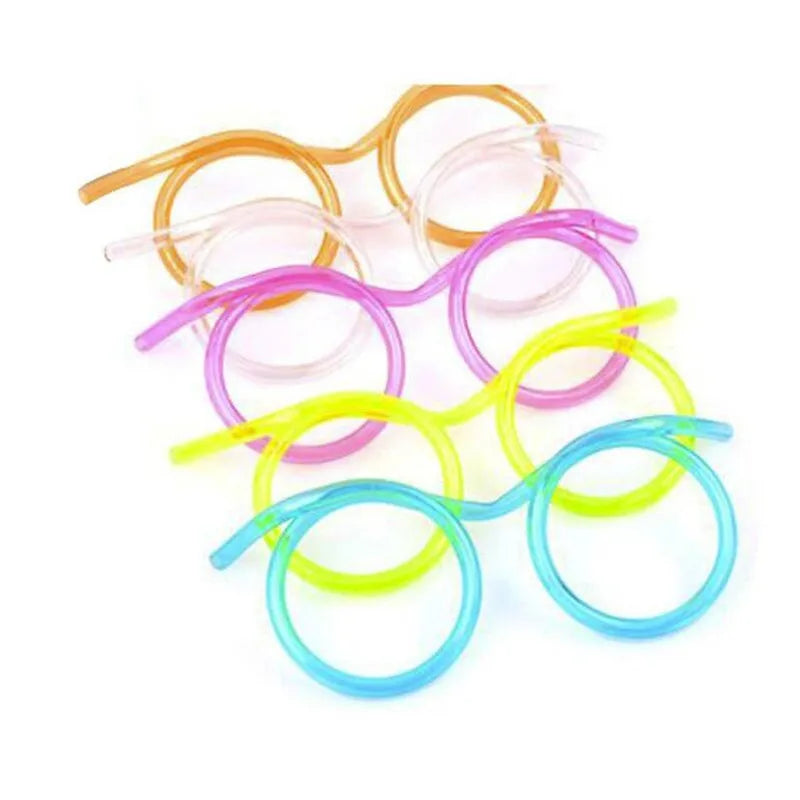 1PCS Novelty Gags Practical Jokes Fun Soft Plastic Straw Funny Glasses Drinking Toys Party Joke Kids Baby Birthday Party Toys