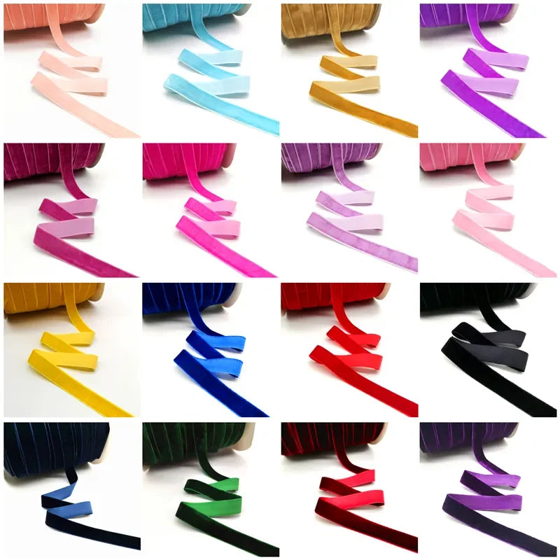 5 Yards 6-25mm Velvet Ribbon Wedding Party Decoration Handmade Ribbon Gift Wrapping Hair Bowknot DIY Christmas Ribbon