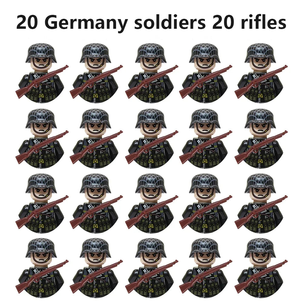 Multi-style military soldiers mini character building blocks DIY assembled building blocks children's collection toys and gif