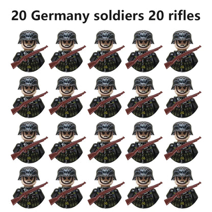 Multi-style military soldiers mini character building blocks DIY assembled building blocks children's collection toys and gif