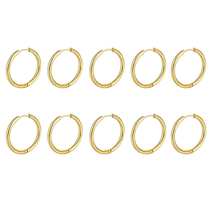 10/20Pcs Minimalist 316L Stainless Steel Small Hoop Earrings For Women Man Classic Round Earrings Fashion Ear Piercing Jewelr