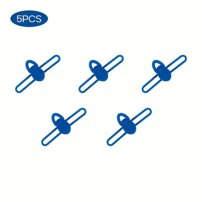 5pcs/bag High Elasticity Silicone Fishing Bait Hook Fixer Lightweight Anti-Slip Fishing Rod Hook Clip - blue 5pcs