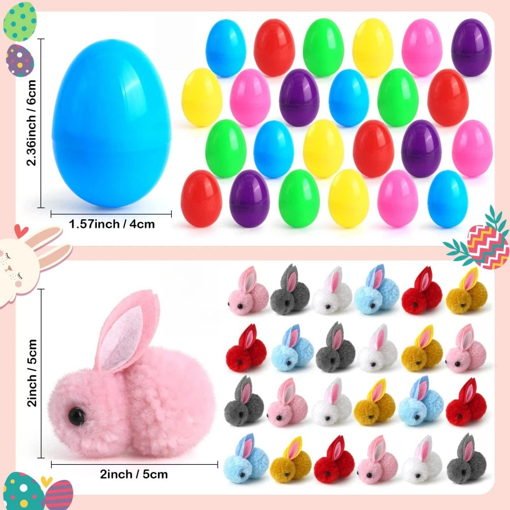 6/12/18/24 Pcs Cute Easter Bunny Eggs for Easter Party Birthday Wedding Children's Day School Gift Basket Pinata Gift Bag Fil